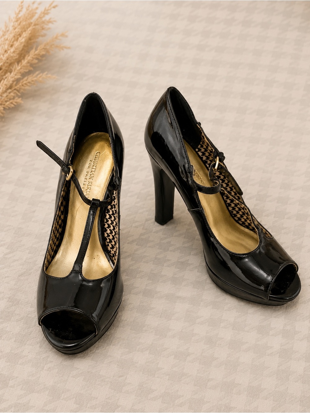 Christian Siriano for Payless Black Mary Jane Heels Size 8.5 Retro 5 Inch Heel